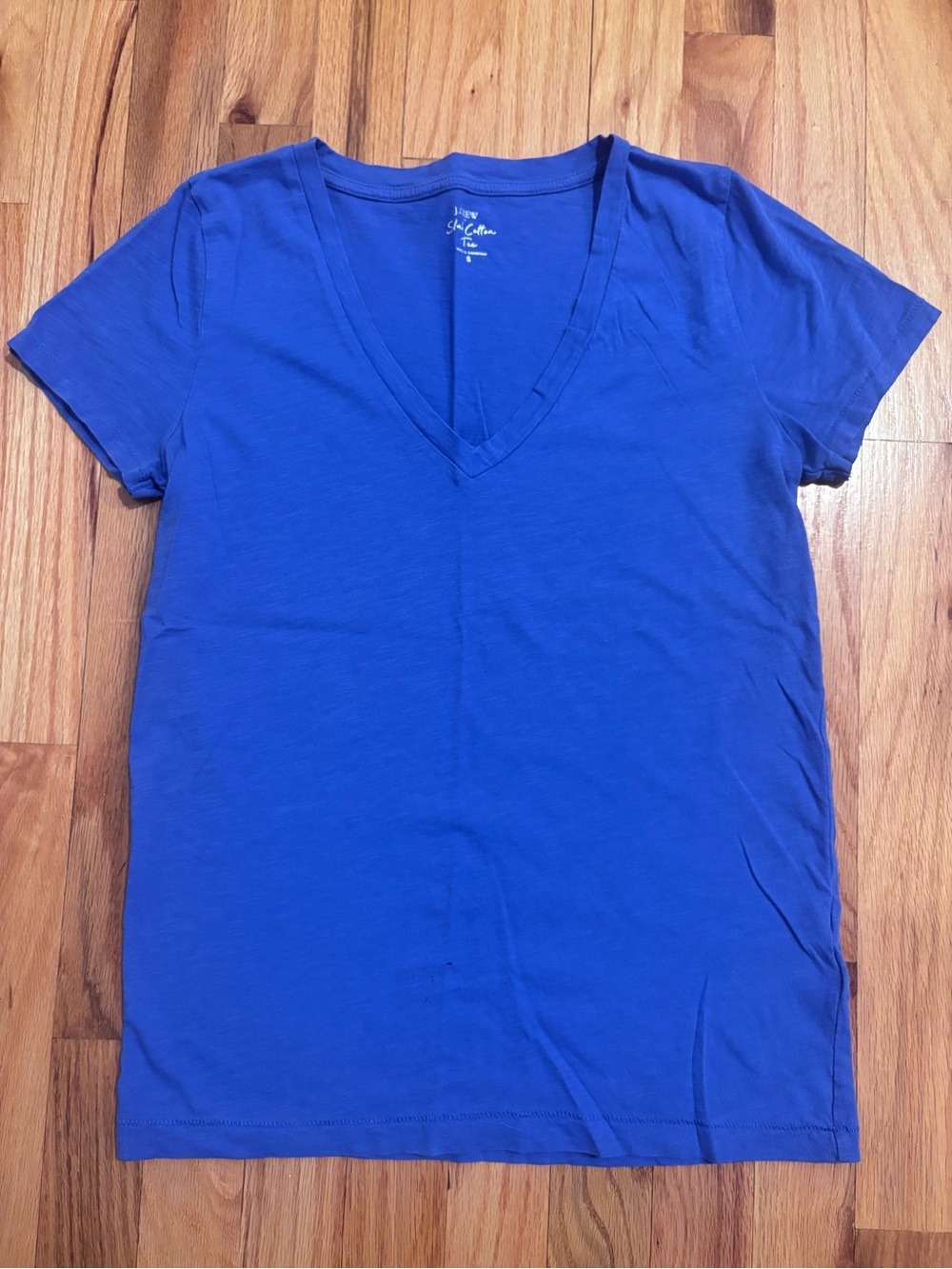 J. Crew Women's Short Sleeve V-Neck Tee - Royal Blue